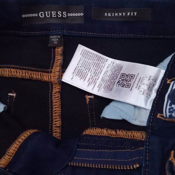 GUESS Girls' Low Rise Skinny Jeans Denim Pants Stretch Dark Blue, Size 10 - Picture 2 of 6
